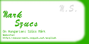 mark szucs business card