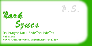 mark szucs business card